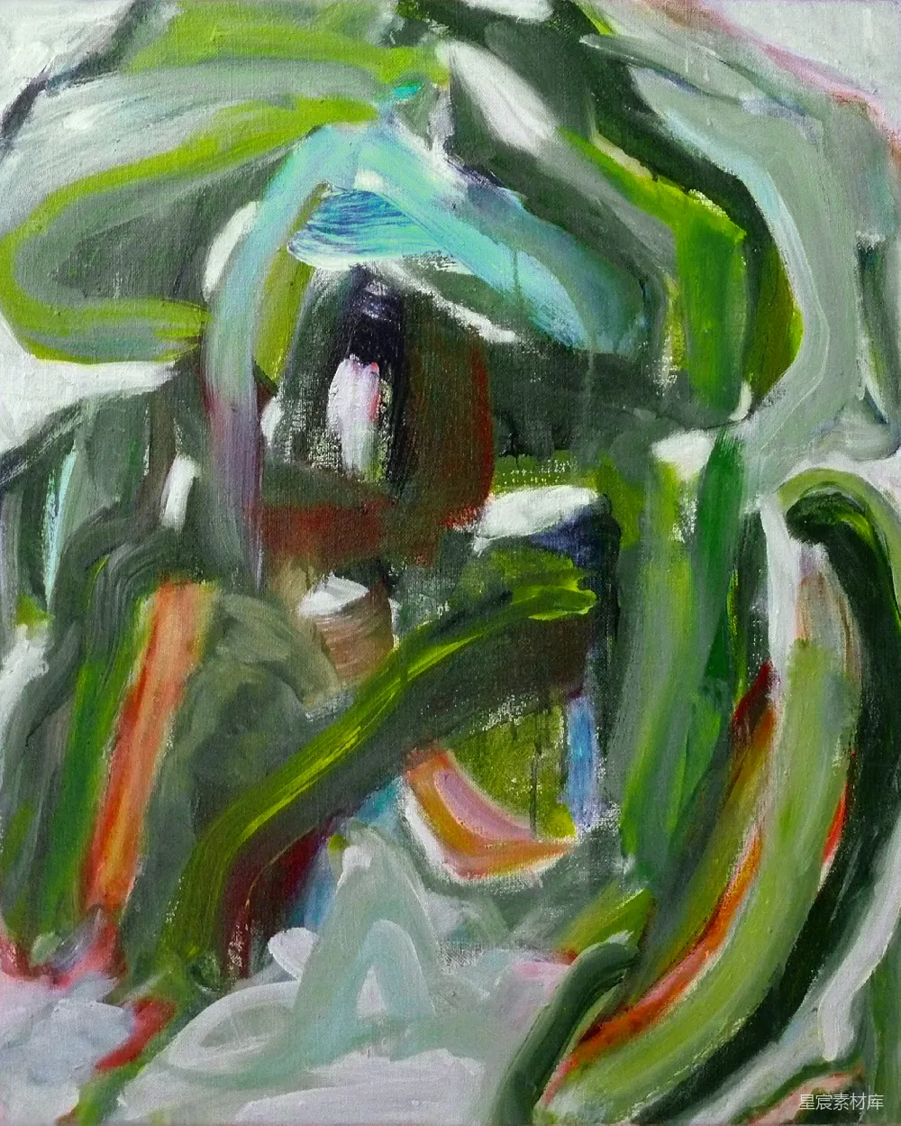 高清摄影 壁纸 一幅绿色植物的画作，背景为白色。