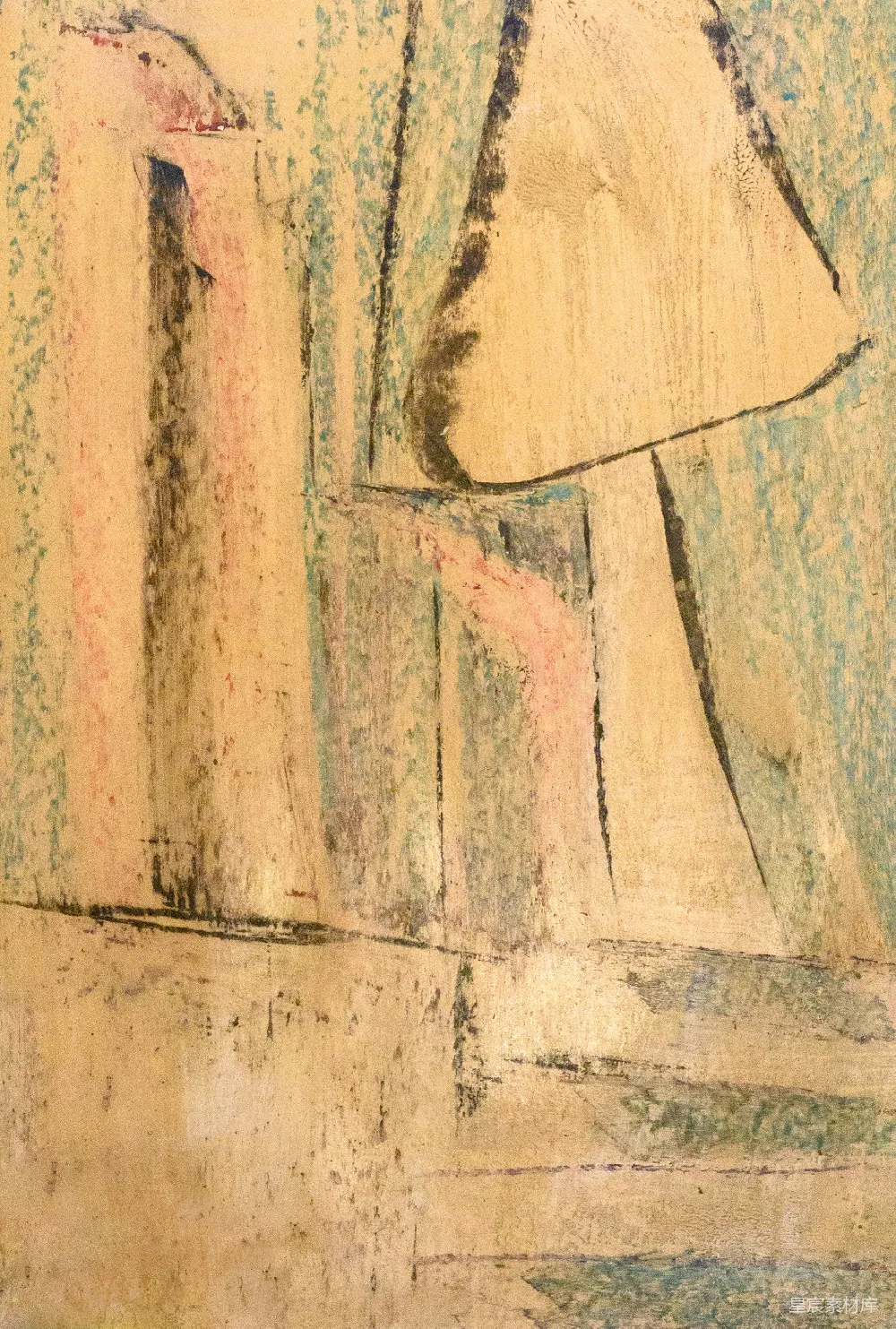 高清摄影  抽象画，色调柔和，笔触有质感。
