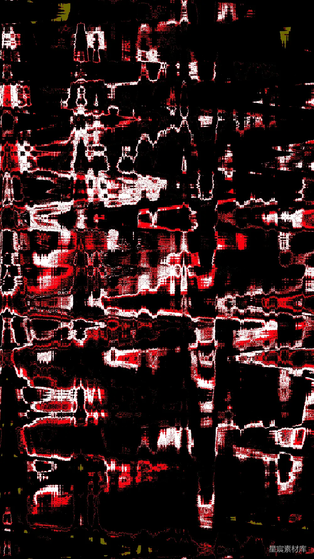 高清摄影  黑色背景上红色和白色线条的抽象图案
