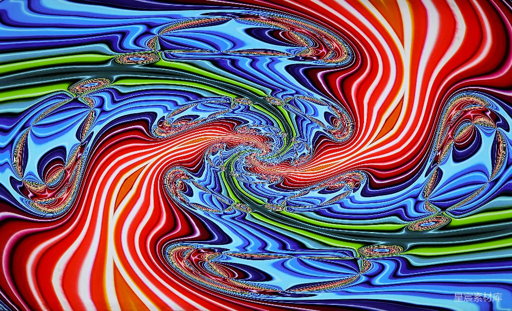 高清摄影  橙色、绿色和蓝色的抽象画