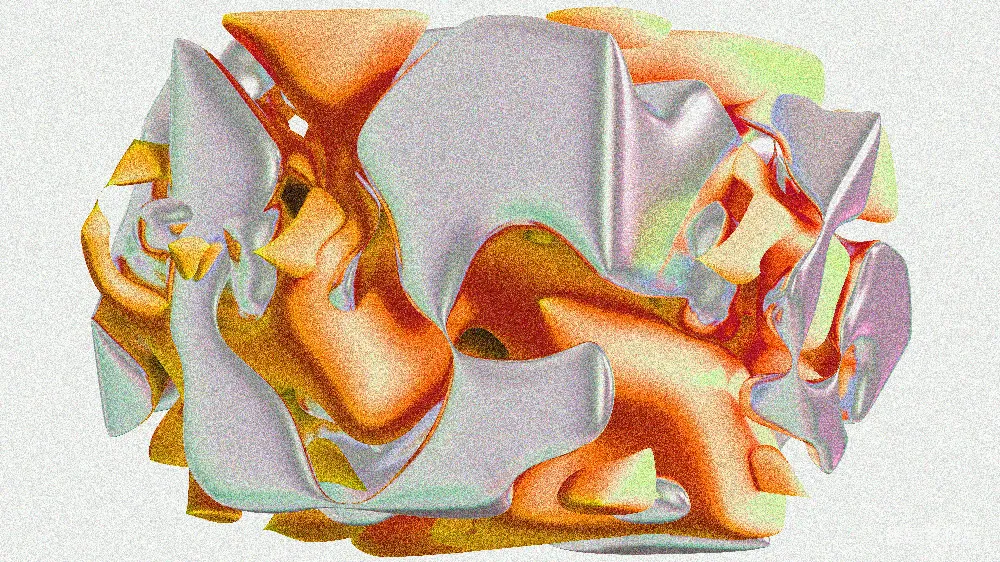 高清摄影  抽象金属雕塑，具有流动且扭曲的形状。