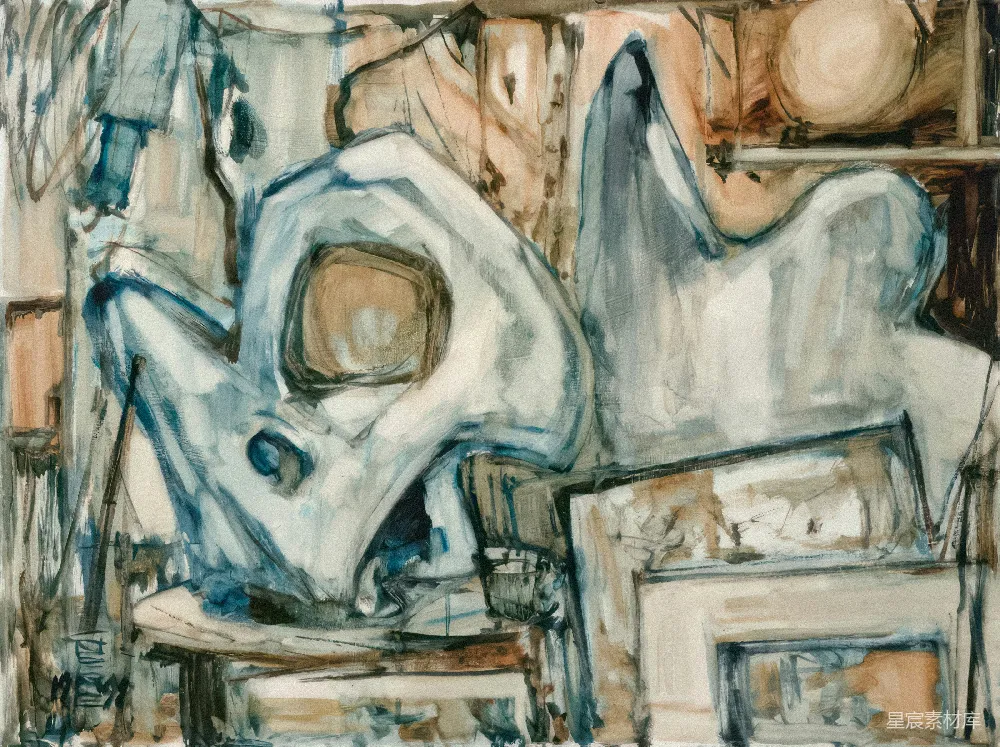 高清摄影  一幅画着椅子和桌子的画