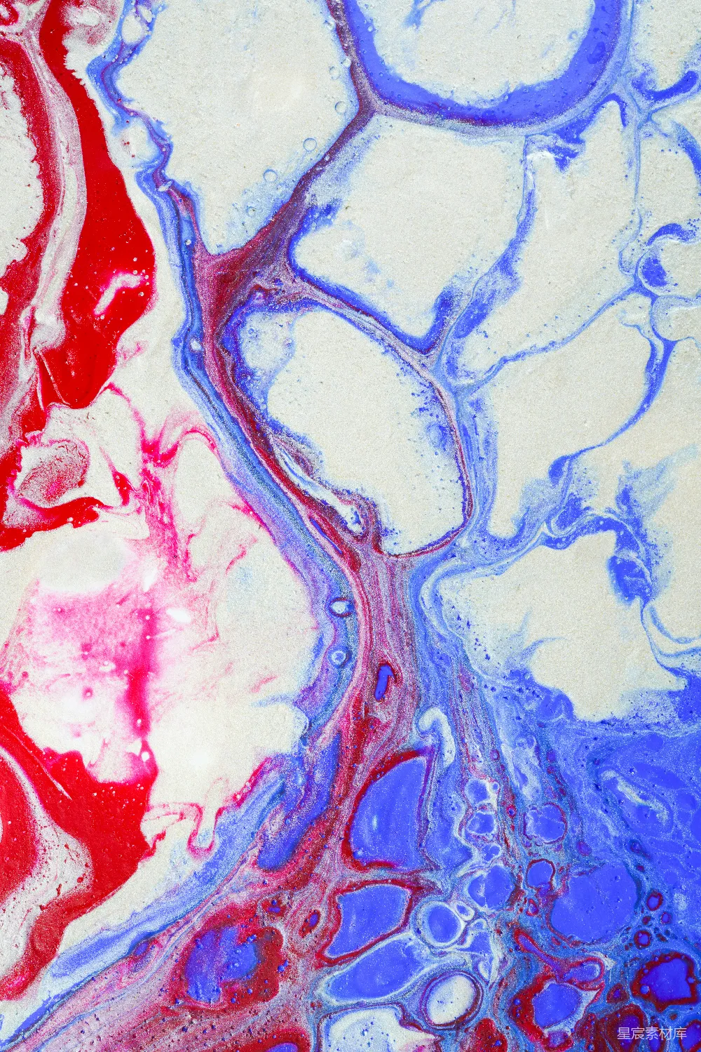 高清摄影  蓝白红抽象画