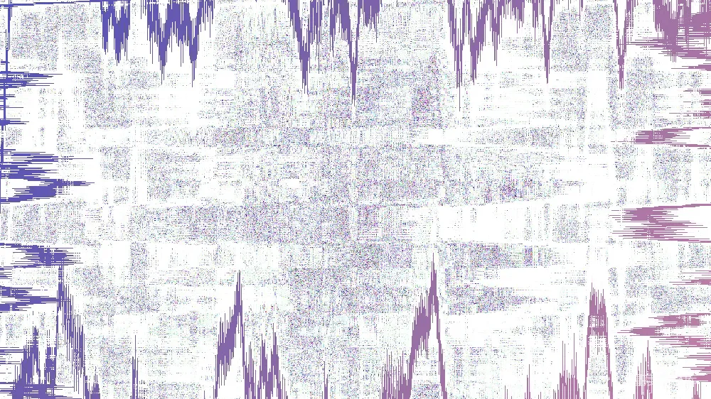高清摄影  抽象的紫色和白色锯齿状线条形成了一个波浪状的框架。