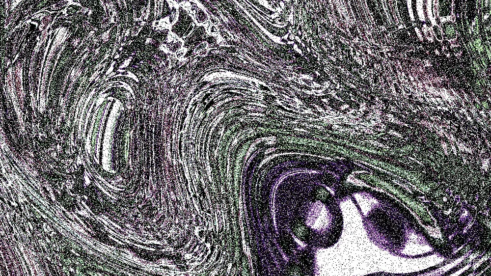 高清摄影  紫色和绿色交织的抽象漩涡图案。