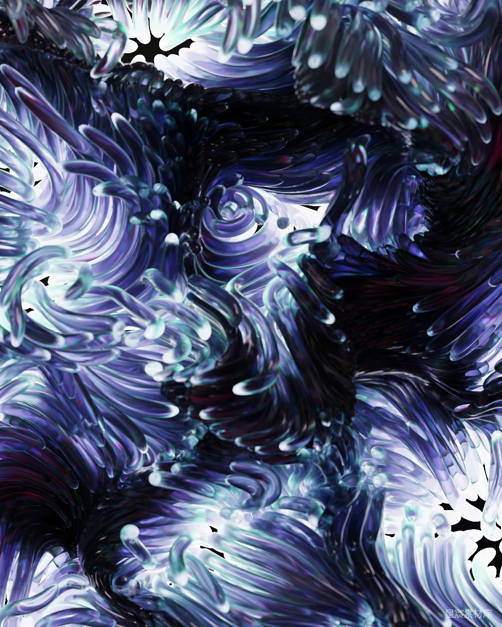 高清摄影  抽象的紫色和白色光的涡旋图案