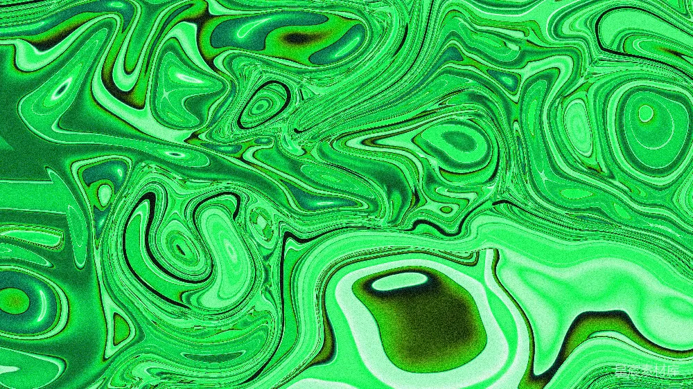 高清摄影  抽象的漩涡图案，由鲜艳的绿色和深绿色构成。
