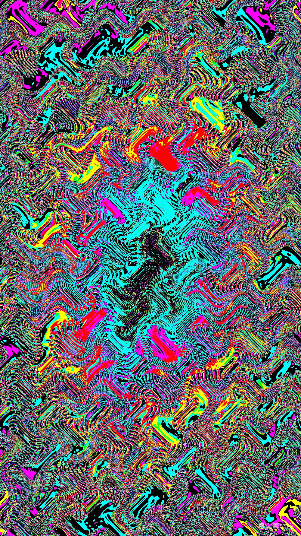 高清摄影  抽象的生动波浪图案，配以鲜明对比的颜色。