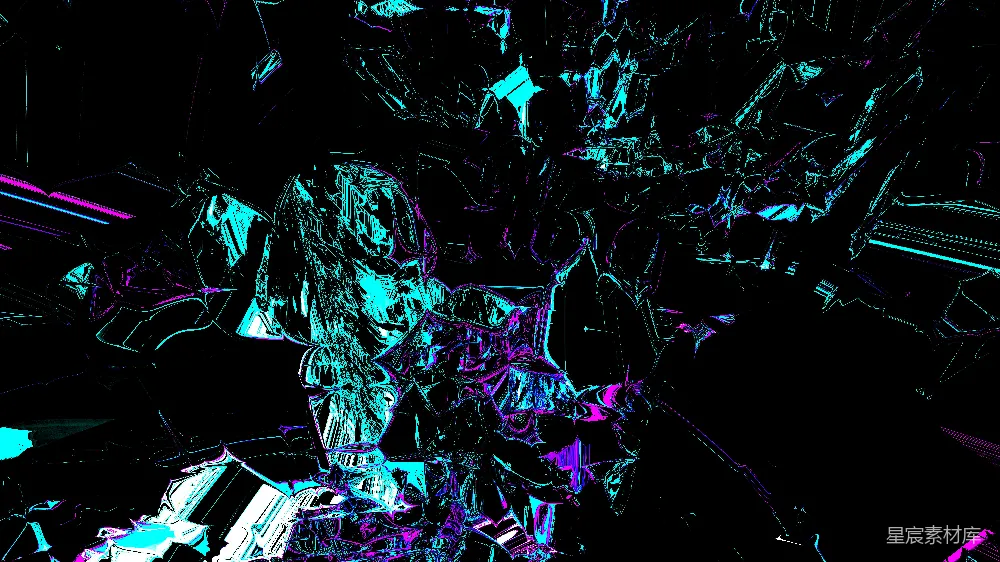 高清摄影  抽象的数字艺术，带有霓虹几何图形