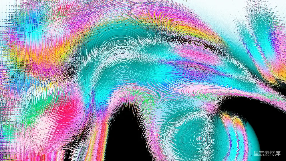 高清摄影  黑色背景上漂浮着柔和色彩的抽象漩涡。