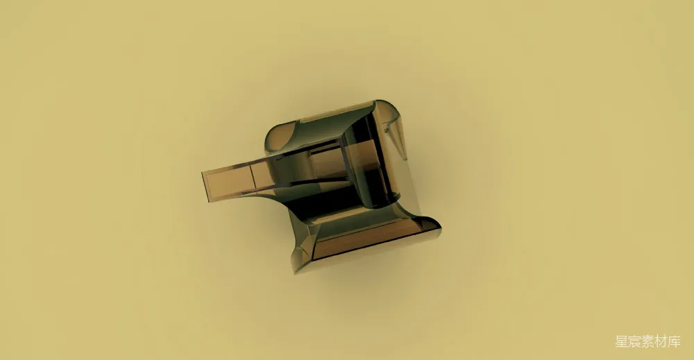 高清摄影  一个金属物体在黄色背景上