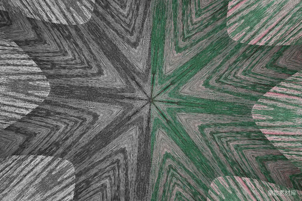 高清摄影  抽象的万花筒图案，带有绿色和灰色的色调。