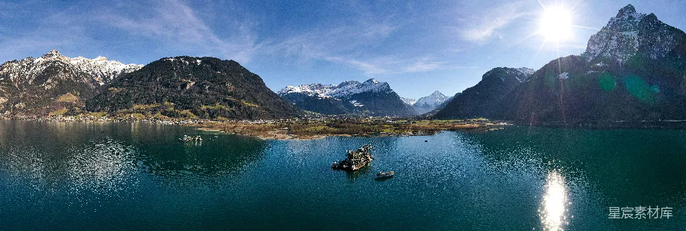 高清摄影 山湖 自然风光 瑞士 湖光山色 旅游 瑞士山湖全景