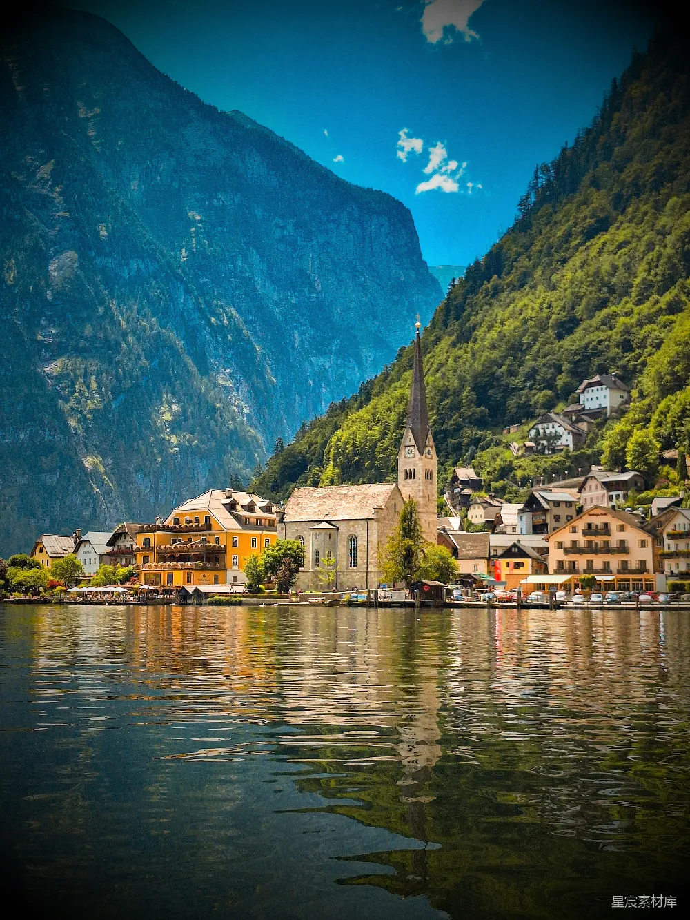 高清摄影 风景 宁静 自然 建筑 旅游 童话般的山间小镇