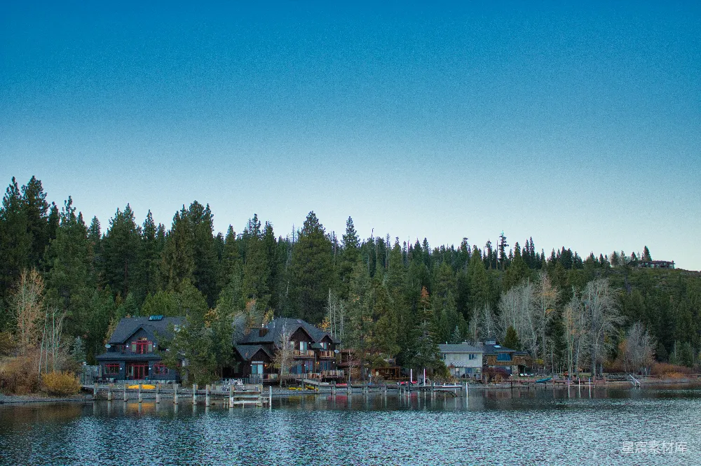 高清摄影 湖畔别墅 静谧 自然风光 休闲度假 湖景 湖畔别墅静谧时光