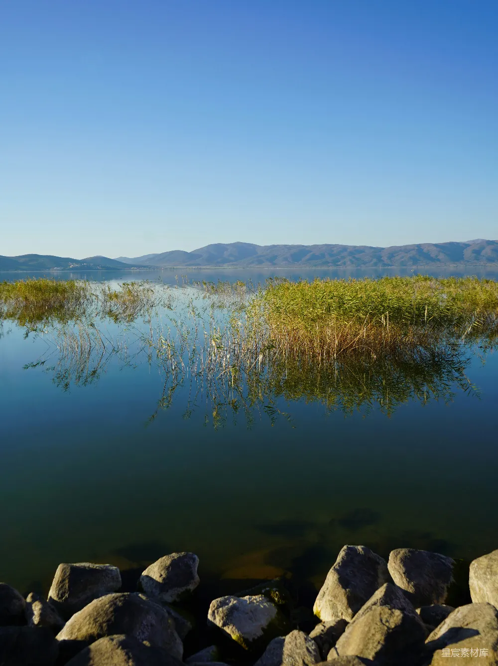 高清摄影 自然风景 平静 清晨 湖泊 宁静 静谧湖畔的清晨