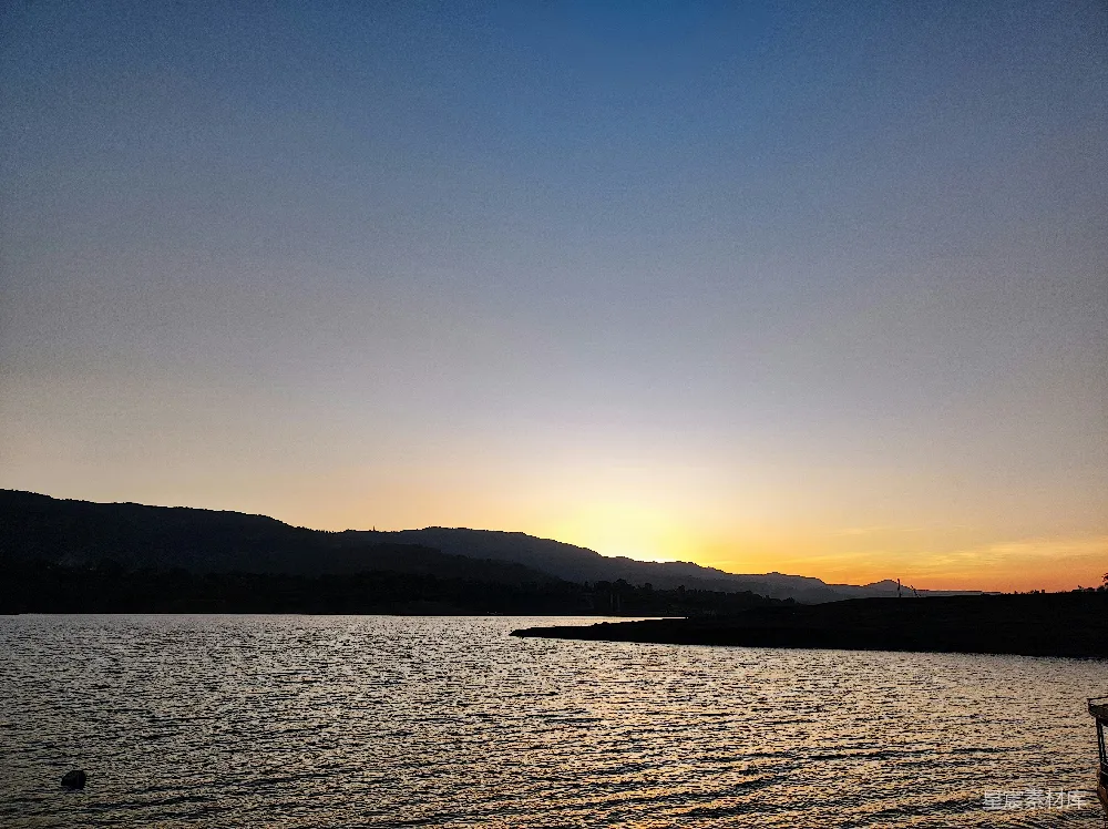 高清摄影 日落 湖景 宁静 自然 风景 日落湖畔宁静时光