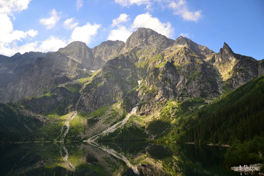 高清摄影 自然风光 山脉 湖泊 宁静 户外 山间倒影湖景