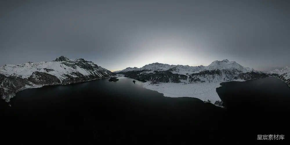 高清摄影 冬日 山湖 雪景 自然风光 宁静 冬日山湖雪景