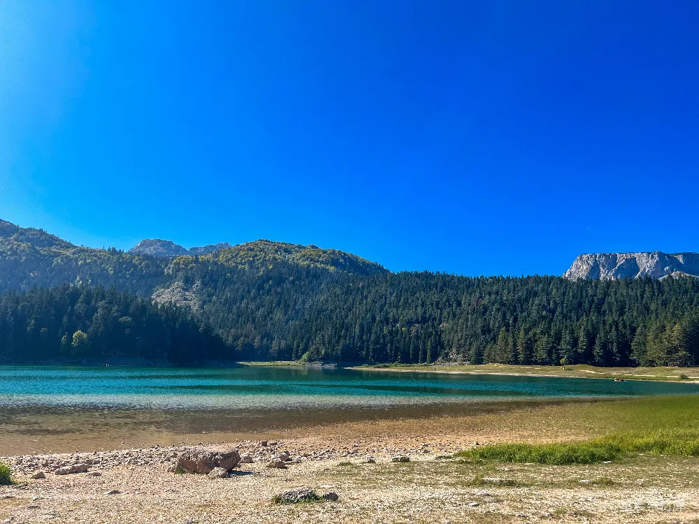 高清摄影 自然风光 湖泊 山林 户外旅行 风景摄影 黑湖与青松