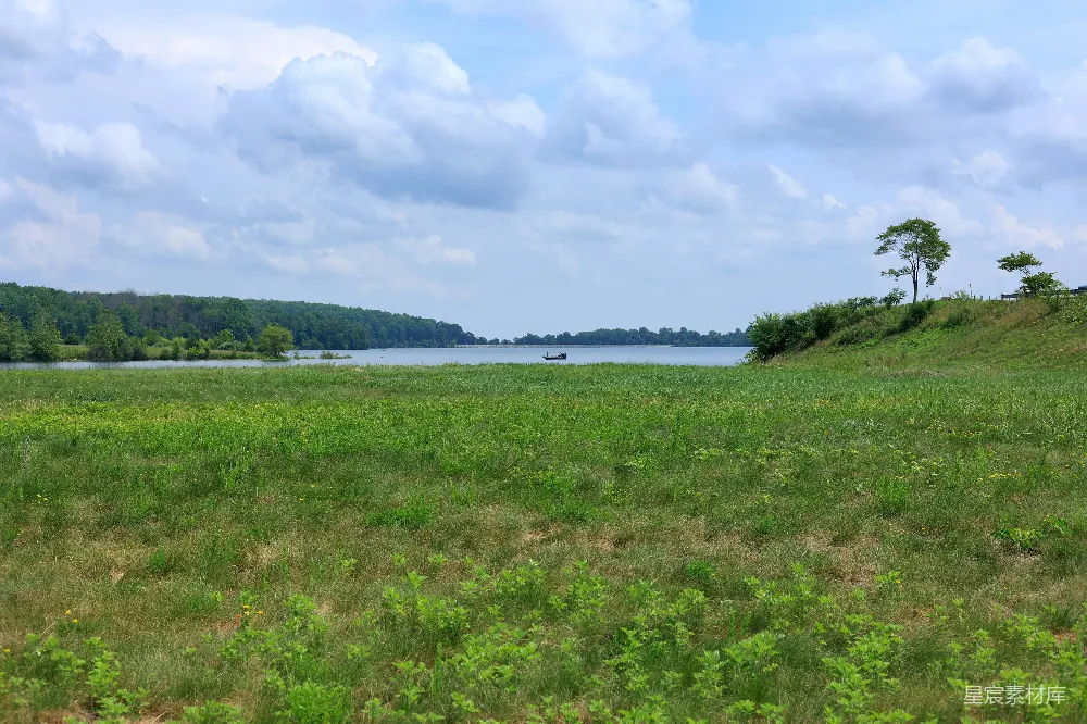 高清摄影 自然风光 湖景 草地 休闲 户外 湖畔草地风光