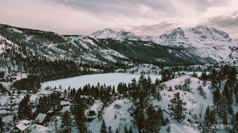 高清摄影 雪景 村庄 自然风光 冬季 风景 雪景中的小村庄