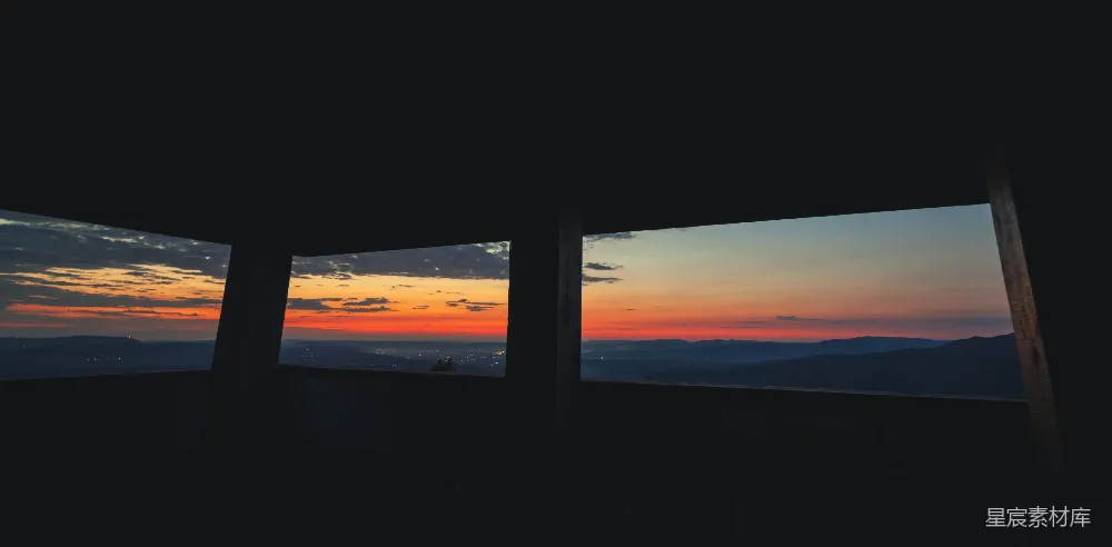 高清摄影 黄昏 风景 宁静 思考 窗户 窗外的黄昏：宁静与沉思