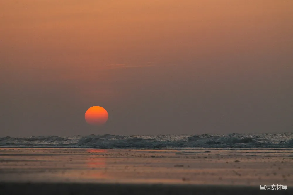 高清摄影 日落 海滩 自然风光 宁静 海滩日落 海边日落