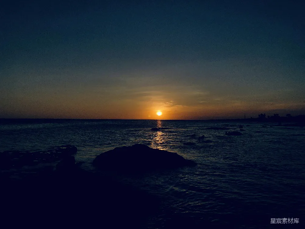 高清摄影 日落 海景 宁静 自然 风景 日落海景