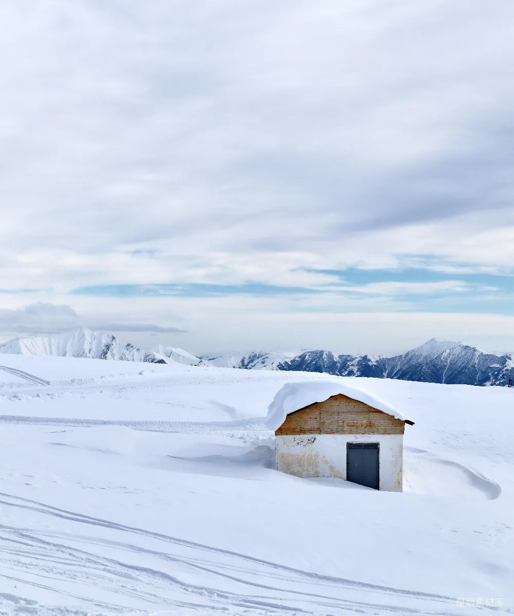 高清摄影 雪景 木屋 冬季 自然风光 宁静 雪中的木屋