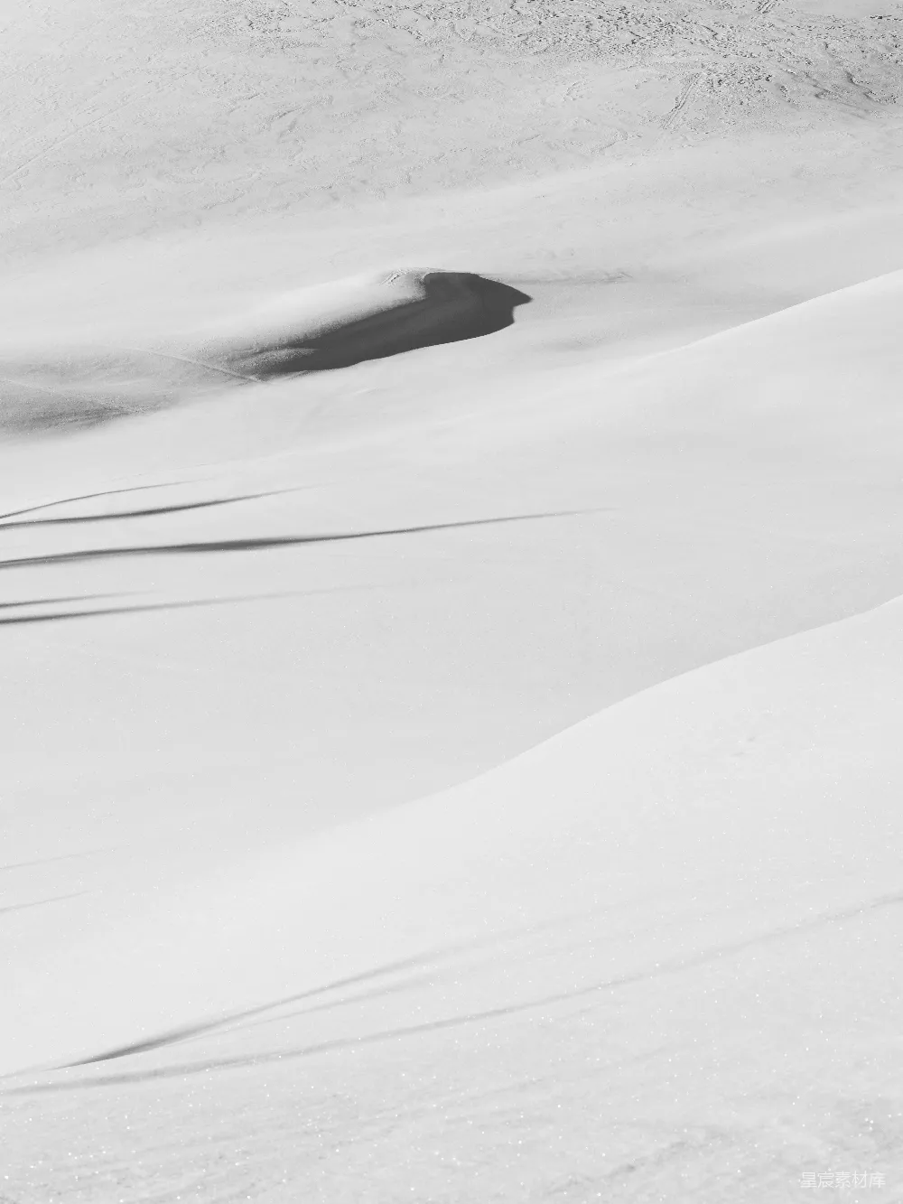 高清摄影 雪地 阴影 黑白 自然 平静 雪地中的阴影