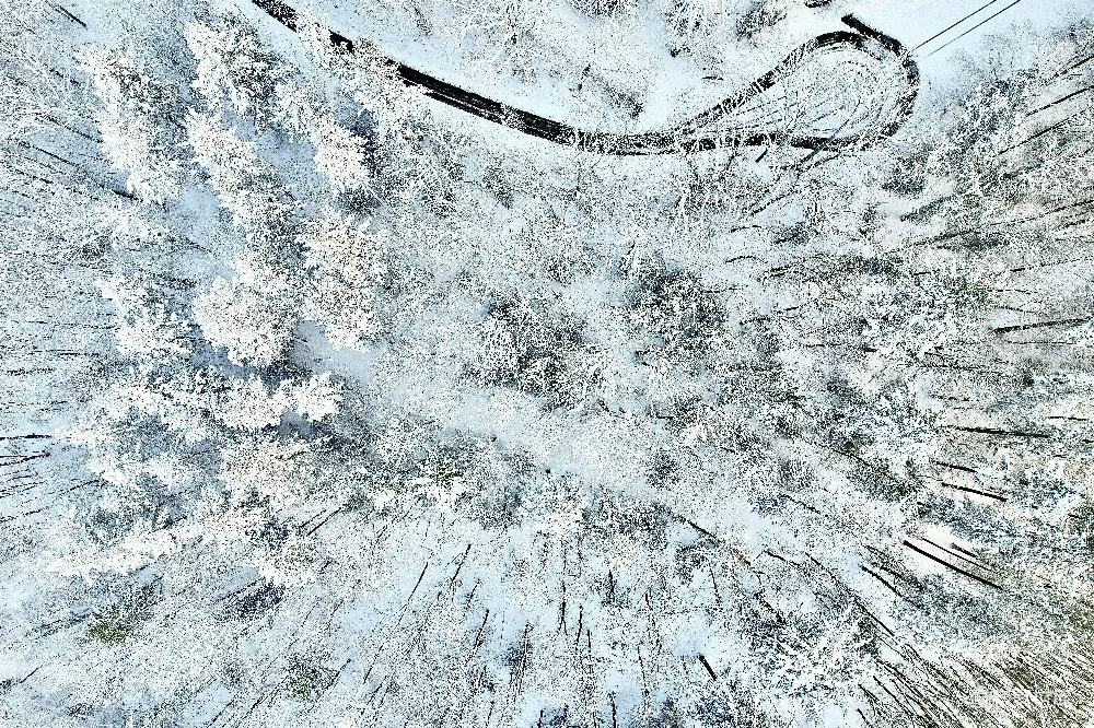 高清摄影 雪景 航拍 冬季 自然 风景 冬季雪景航拍