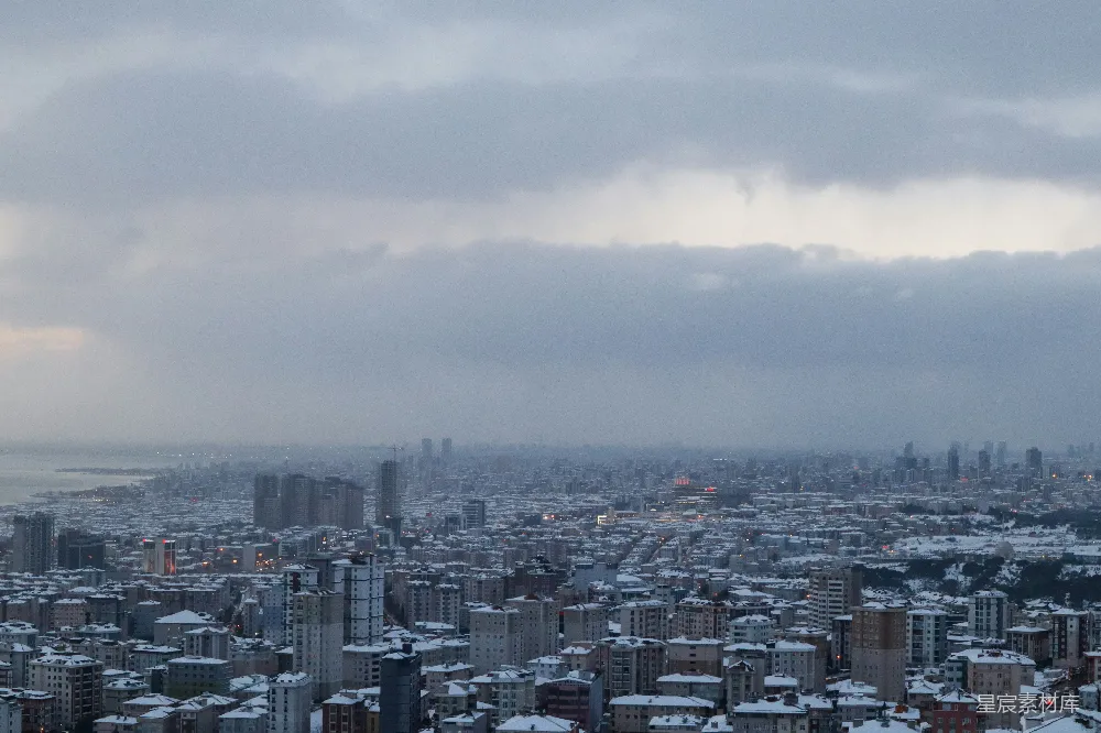 高清摄影 城市 雪景 建筑 冬季 城市风光 雪后的城市全景