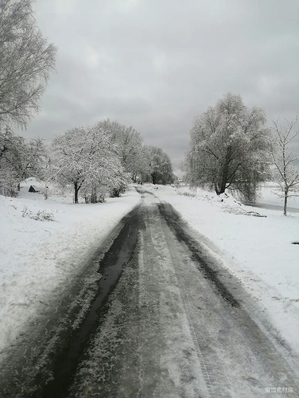 高清摄影 冬季 雪景 乡村 自然 宁静 冬日雪景中的乡村小路