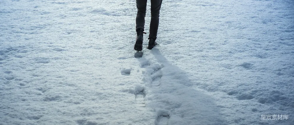 高清摄影 雪地 足迹 冬季 户外 自然 雪地足迹