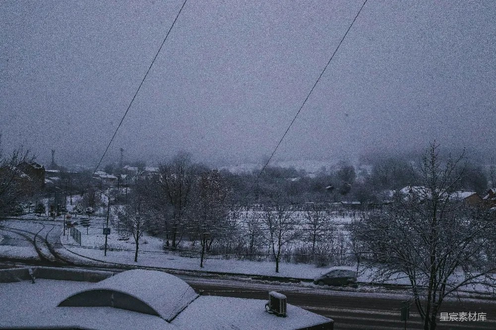 高清摄影 雪景 宁静 小镇 冬季 自然 冬日雪景中的宁静小镇