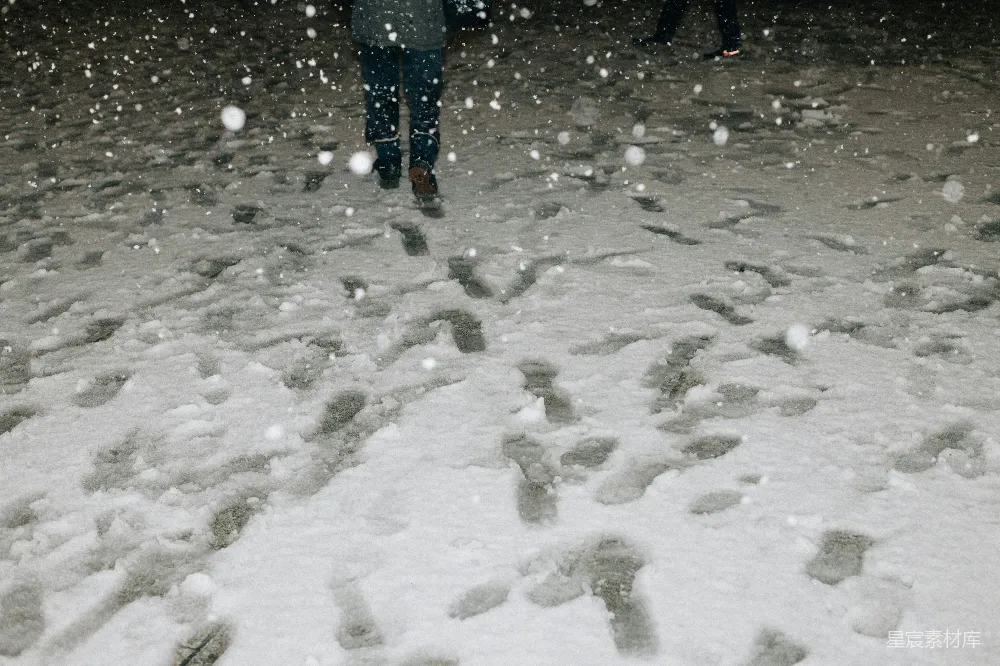 高清摄影 雪地 足迹 冬季 户外 自然 雪地足迹