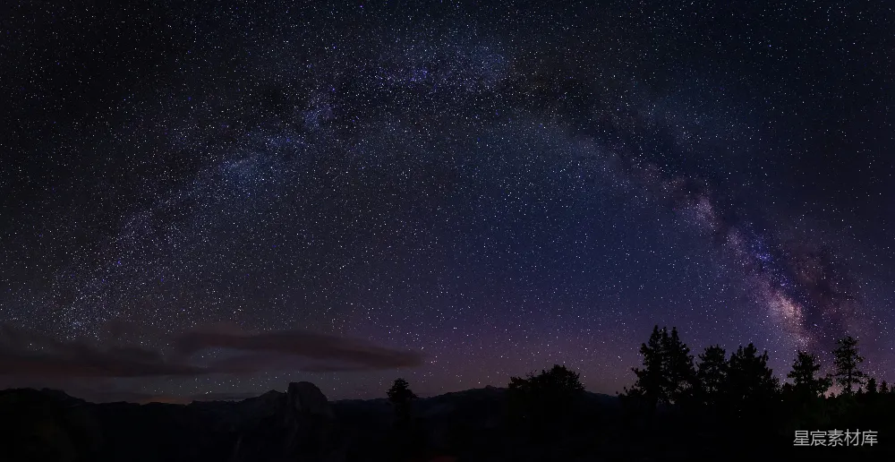 高清摄影 星空 山脉 自然 宁静 宇宙 银河下的宁静夜空
