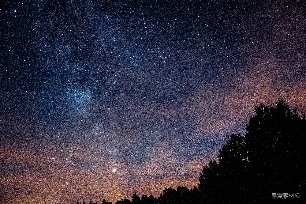 高清摄影 夜空 流星雨 星空 自然 宁静 夜空下的流星雨