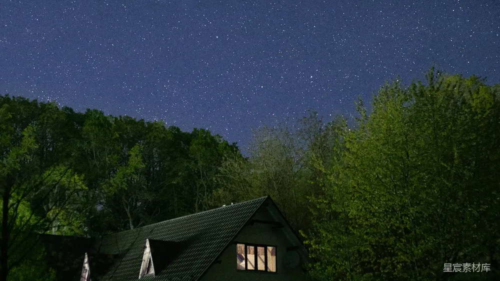 高清摄影 夜景 自然 宁静 乡村 星空 星空中宁静的夜晚