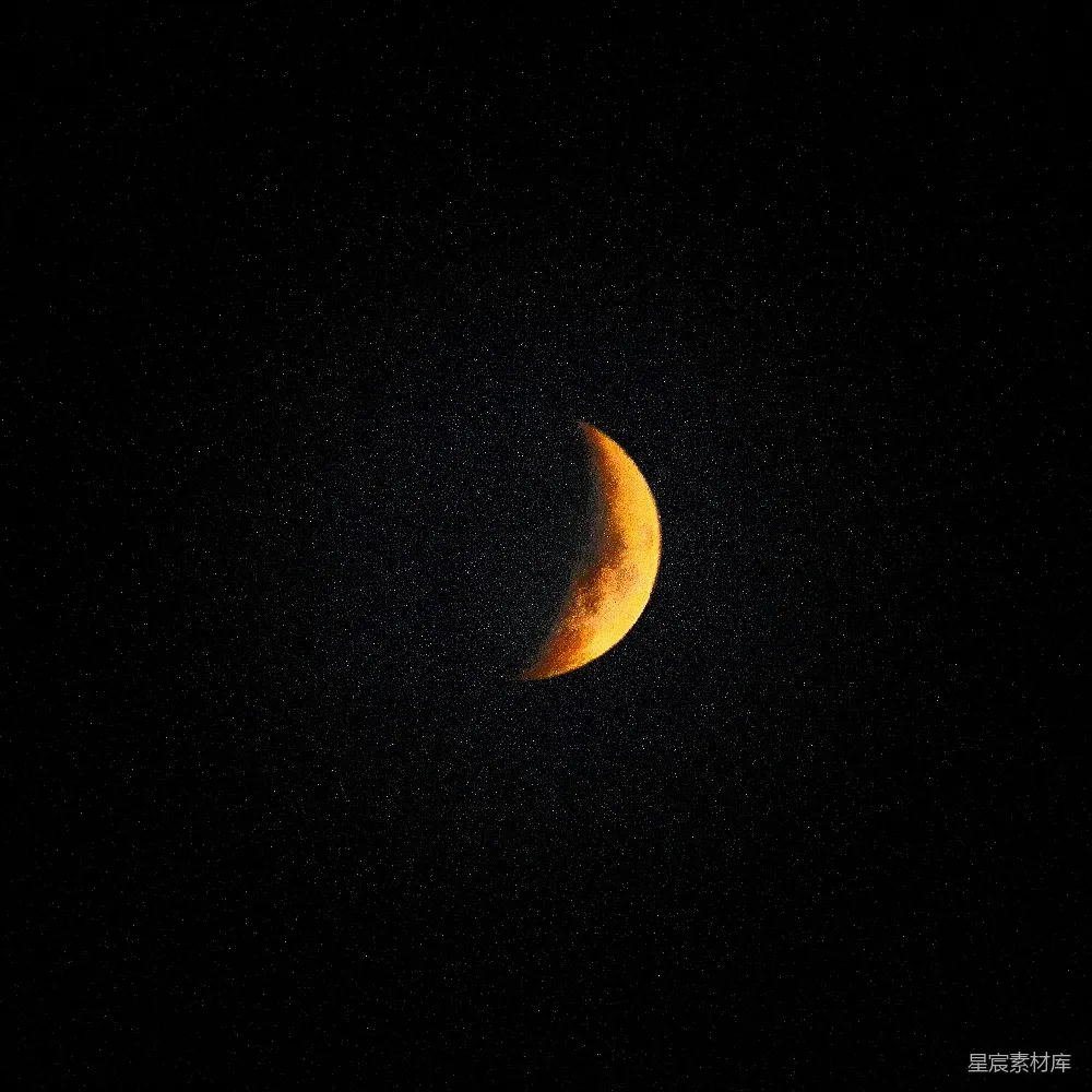 高清摄影 月亮 夜空 新月 宁静 自然 夜空中新月的静谧