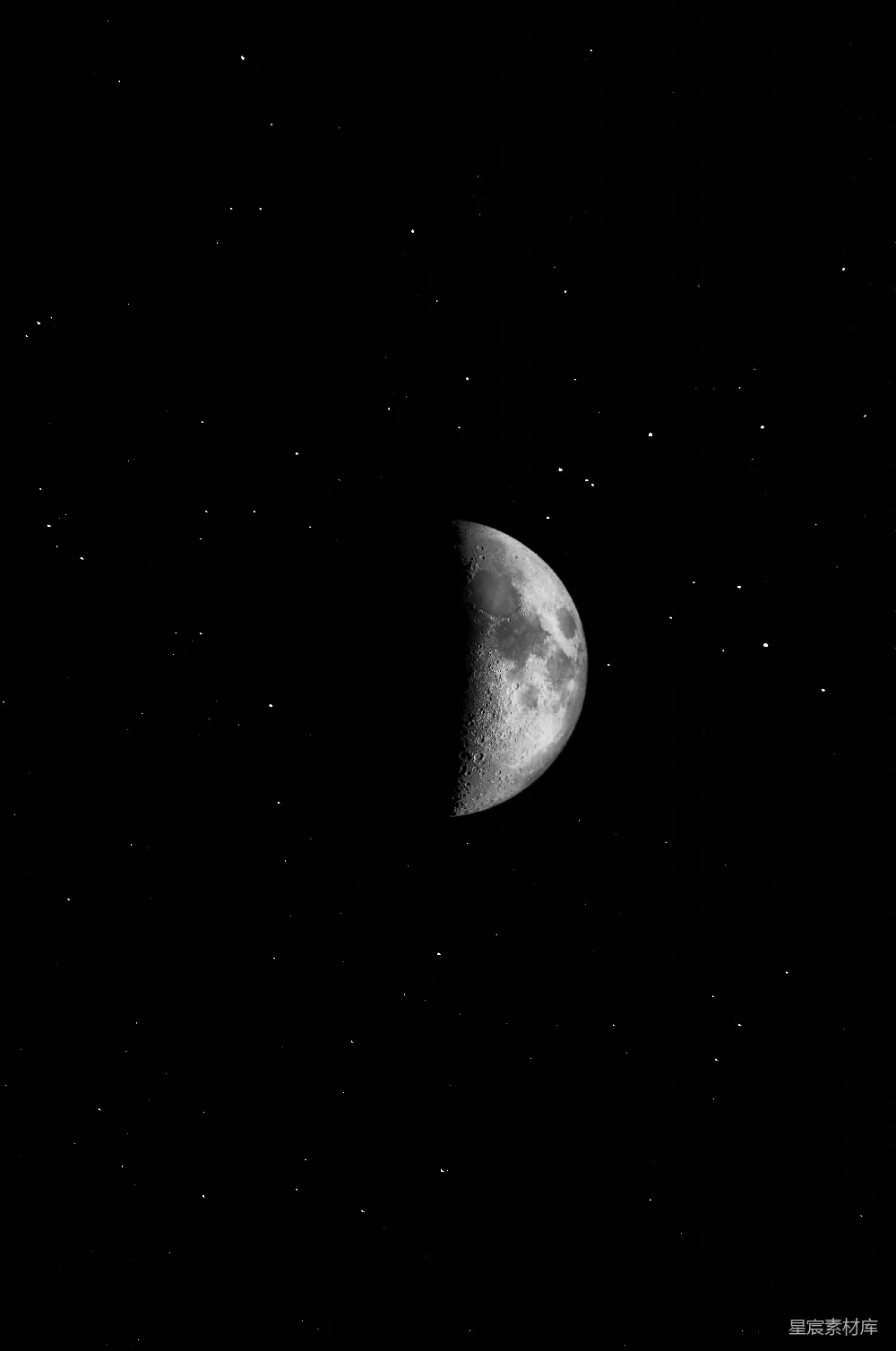 高清摄影 月亮 夜空 静谧 自然 星空 月半夜空下的静谧之美