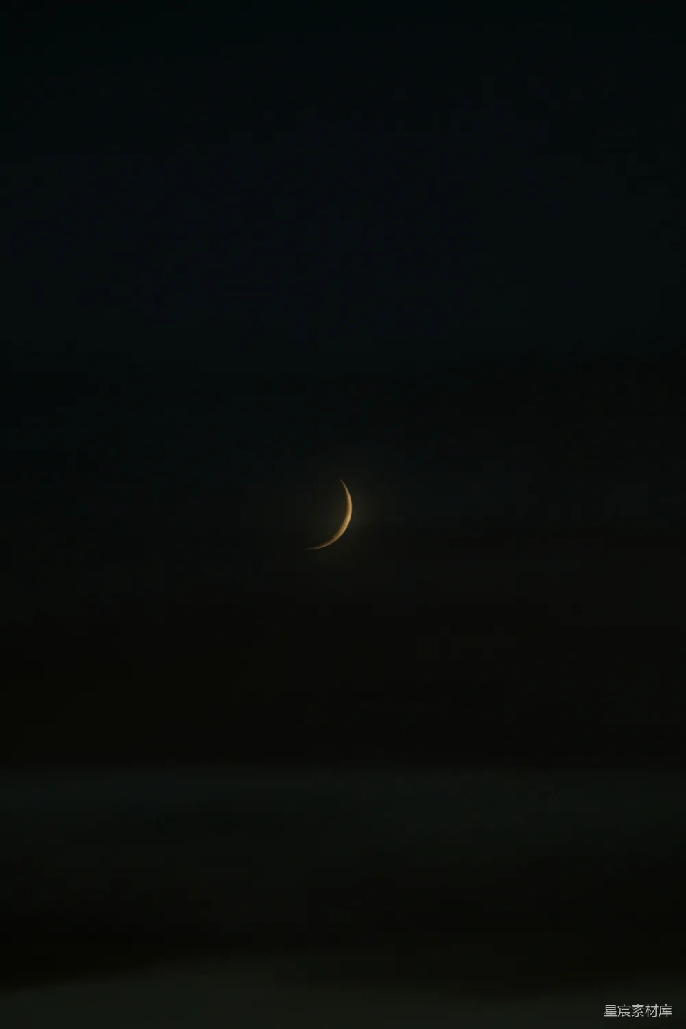 高清摄影 夜景 月亮 宁静 黑暗 自然 新月夜景