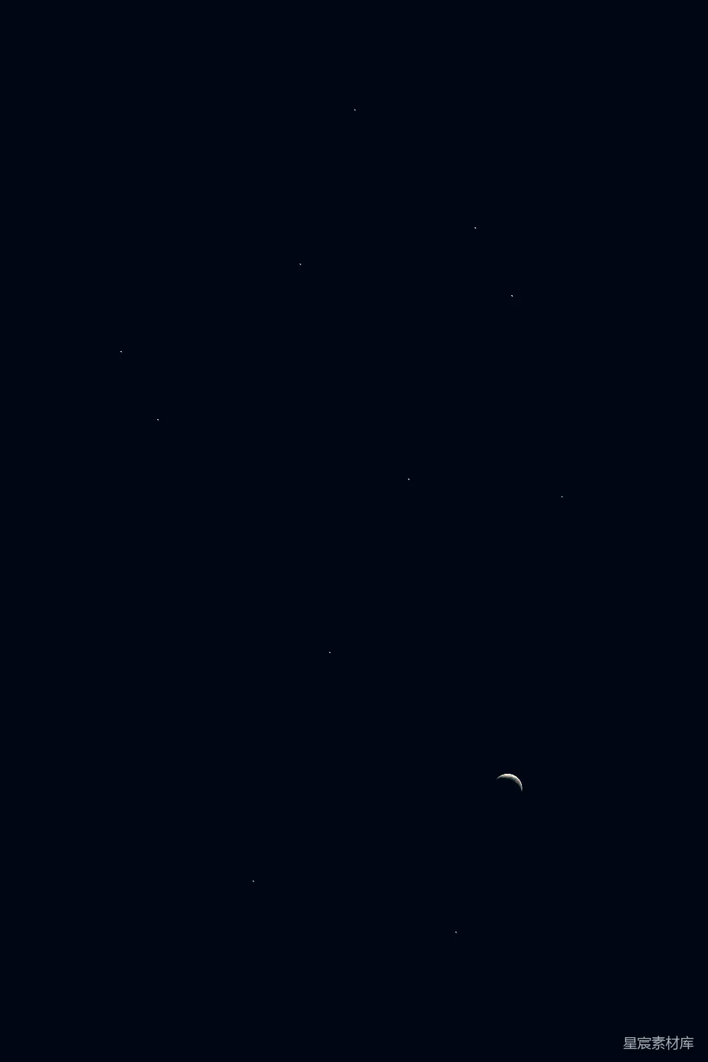 高清摄影 夜空 月亮 宁静 自然 深邃 夜空中的一弯新月