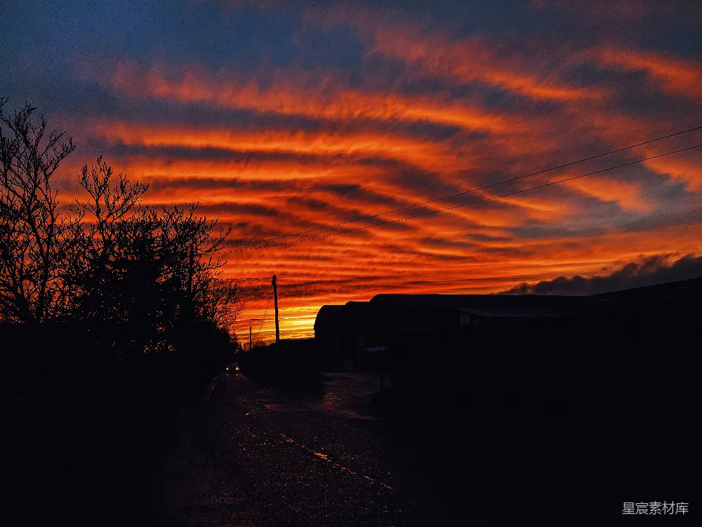 高清摄影 夕阳 乡村 小路 宁静 自然 夕阳下的乡村小路