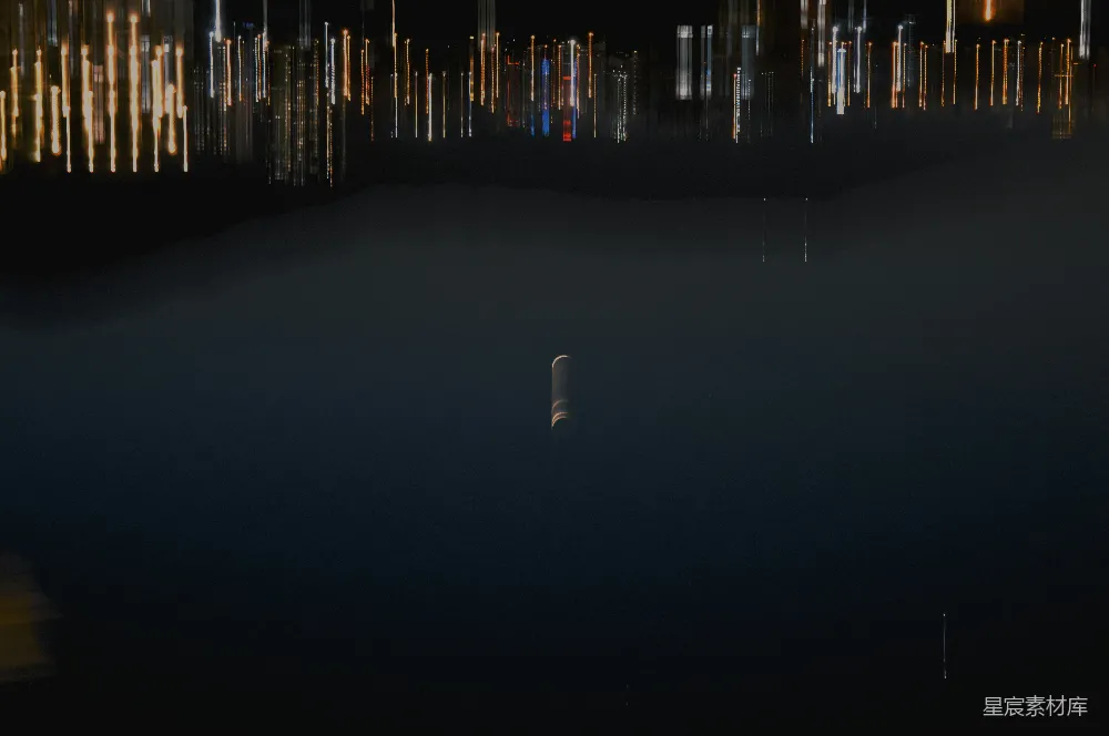 高清摄影 夜晚 倒影 城市 光效 艺术 倒影中的光之雨