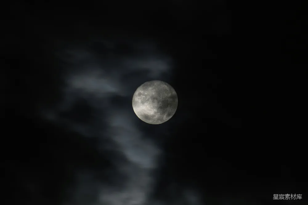 高清摄影 月亮 夜晚 自然风光 宁静 神秘 月光与云影
