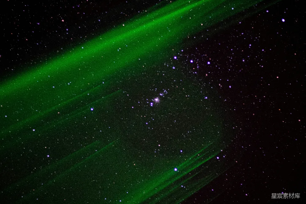 高清摄影 星空 绿光 夜景 自然 梦幻 绿光与星空的交响