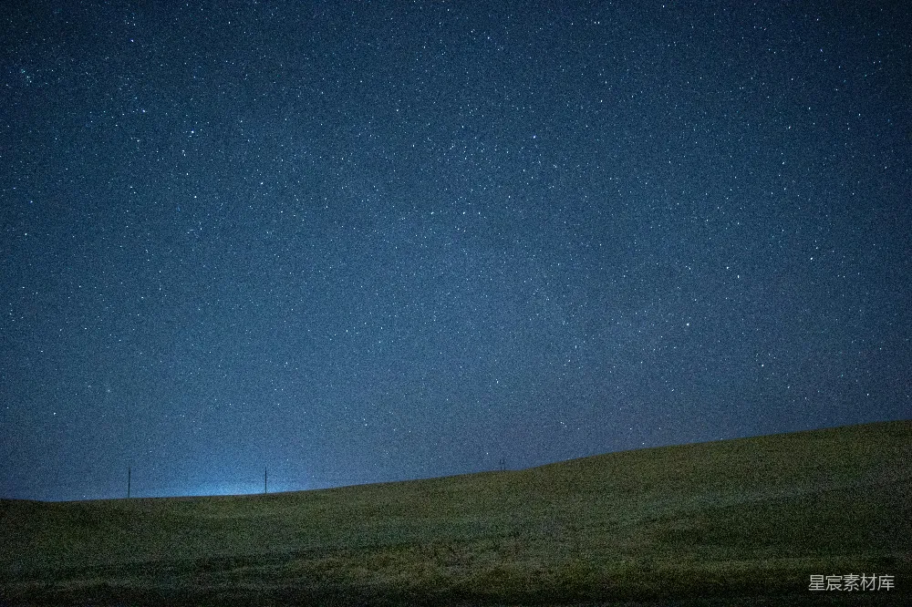 高清摄影 夜景 星空 宁静 田野 自然 星空下的宁静田野