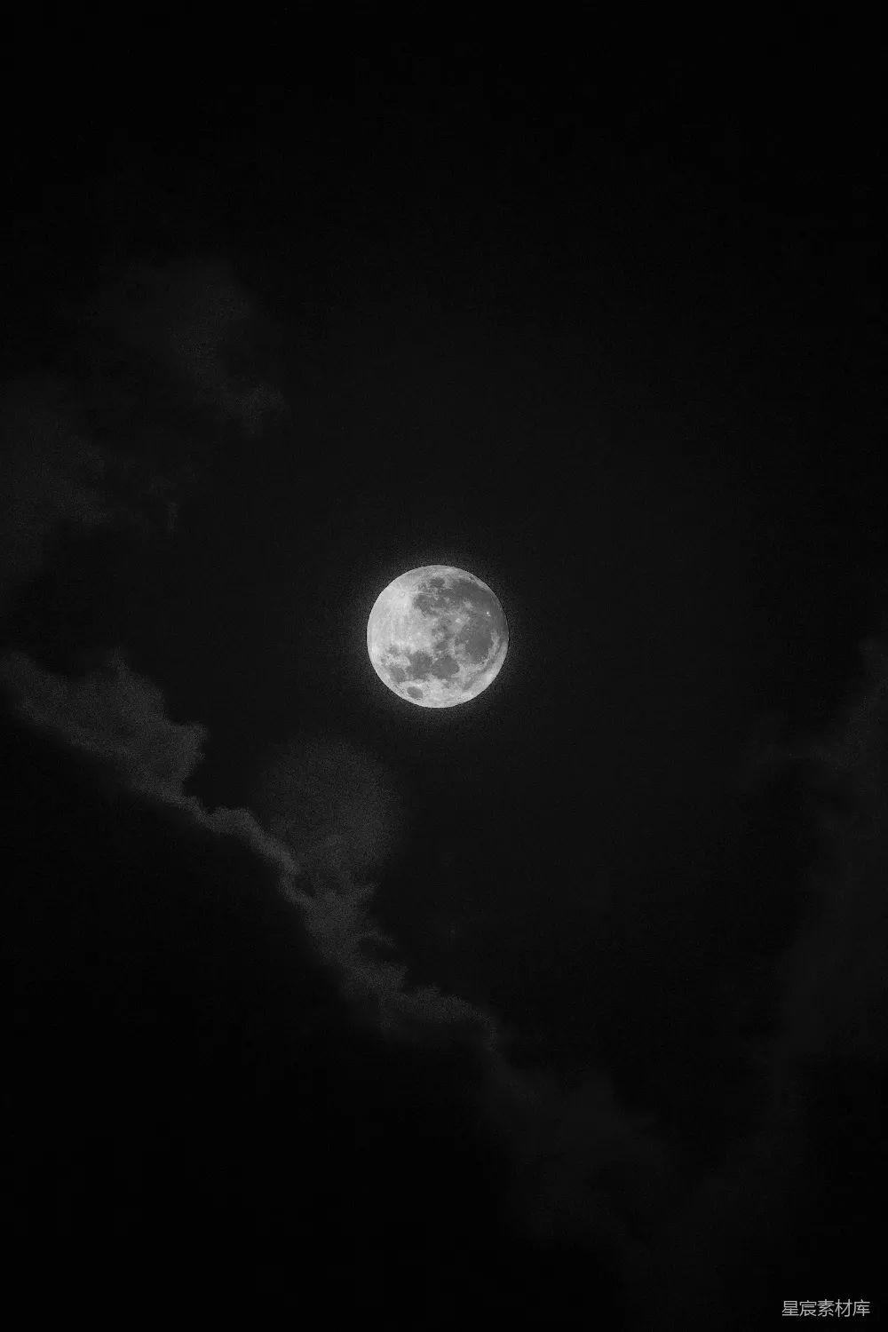 高清摄影 月亮 夜景 宁静 自然 黑暗 夜空中明亮的月亮